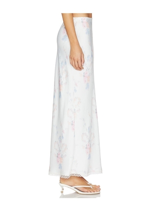 LoveShackFancy Kalo Skirt in White,Pink. Size L. Also in M, XL, XS, XXS.