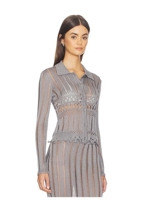 Lovers and Friends Francie Metallic Cardigan in Metallic Silver. Size L. Also in XXS, XS, S, M, XL.