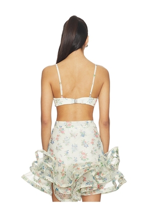 LA FUORI Petal Cascade Bralette in Yellow. Size L. Also in XS, S, M, XL.