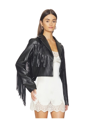MORE TO COME Viola Faux Leather Jacket in Black. Size L. Also in XXS, XS, S, M.