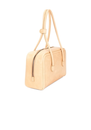MARGESHERWOOD Soft Boston Shoulder Bag in Beige.