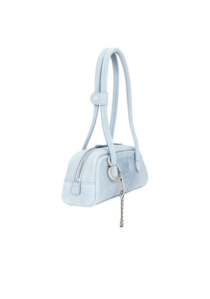 MARGESHERWOOD Soft Boston East / West Mini Shoulder Bag in Baby Blue.