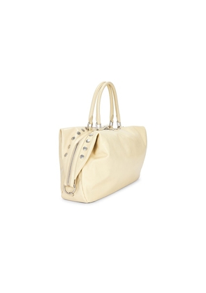 MARGESHERWOOD Dumpling Stud Shoulder Bag in Cream.