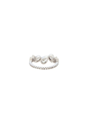 Nana Jacqueline Marilyn Teardrop Ring in Metallic Silver. Size 12. Also in 14.