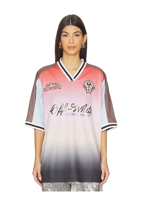 OFF-WHITE Soccer Tee in Pink,Black. Size L. Also in S.