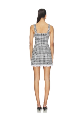 MAJORELLE Emilia Mini Dress in Black,White. Size L. Also in XS, XXS, S, M, XL.