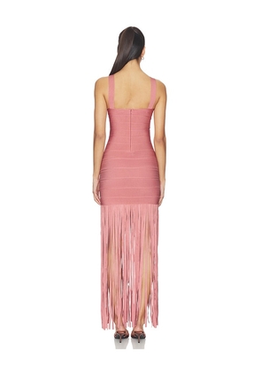 NBD Jaeke Fringe Maxi Dress in Pink. Size L. Also in XS, S, M.