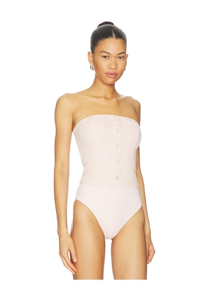 Karina Grimaldi Suri Bodysuit in Pink. Size L. Also in XS, S, M.