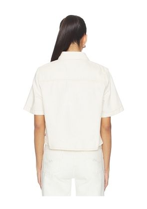 LEVI'S Logan Short Sleeve Denim Shirt in White. Size L. Also in XS, S, M, XL.