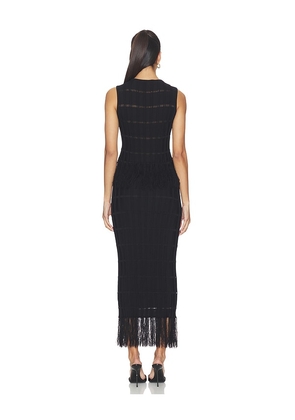 Karina Grimaldi Aria Fringe Knit Set in Black. Size M. Also in XS, S, L.