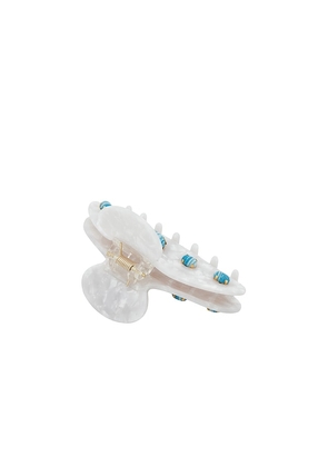 Lele Sadoughi Large Cabochon Claw Clip in White.
