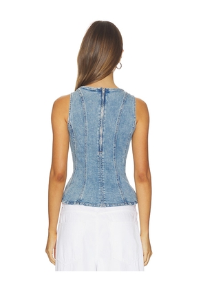 LEVI'S Leighton Peplum Top in Blue. Size L. Also in M, S, XS.