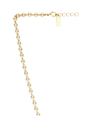Natalie B Jewelry Charity Pearl Cross Necklace in Metallic Gold.