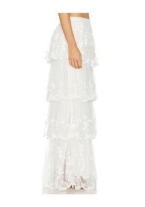LoveShackFancy Celesa Skirt in Ivory. Size 10. Also in 0, 2, 4, 6, 8, 12.