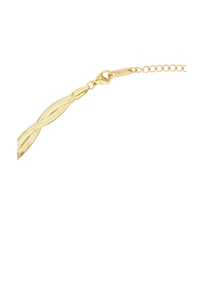 Mazin Jewels Cyprus Necklace in Metallic Gold.