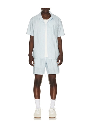 Motel Margarita Del Mar Button Up Shirt in Baby Blue. Size L. Also in S, M.
