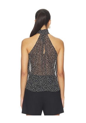 NILI LOTAN Alla Halterneck Top in Black. Size 0. Also in 4, 6, 8, 10.