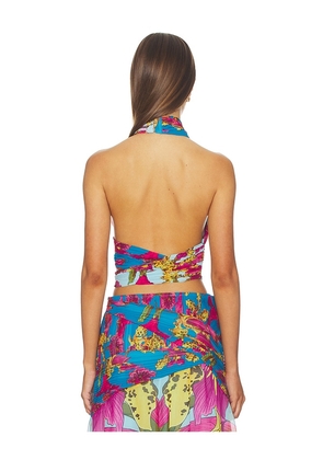 Muma World Amazonian Orchid Andressa Top in Blue. Size L. Also in S.
