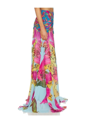 Muma World Amazonian Orchid Andressa Skirt in Blue. Size L. Also in S, M.