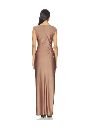 Lapointe Ruched Gown in Brown. Size L. Also in XS, S, M.