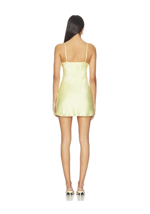 MORE TO COME Lilac Mini Dress in Lemon. Size L. Also in S, M.