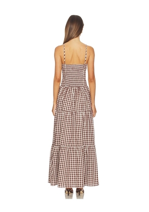 MORE TO COME Lili Maxi Dress in Brown. Size L. Also in M, S, XL, XS, XXS.