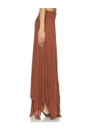 MORE TO COME Karina Maxi Skirt in Brown. Size L. Also in XXS, XS, S, M.