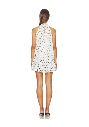 MORE TO COME Kassia Mini Dress in Ivory,Black. Size L. Also in XXS, XS, S, M.