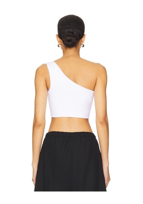 Susana Monaco One Shoulder Crop Top in White. Size M. Also in XS, S, L, XL.