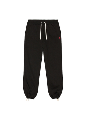 Polo Ralph Lauren Fleece Sweatpant in Black. Size L. Also in S, M, XL.