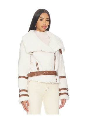Tularosa Bailey Moto Jacket in Ivory. Size M. Also in XXS, XS, S, L.