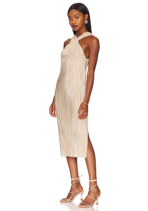 Song of Style Nalani Midi Dress in Beige. Size S. Also in XS, M.