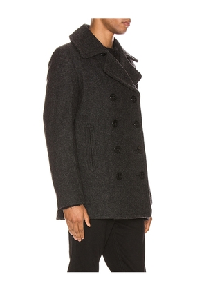 Schott Slim Fit Peacoat in Grey. Size S. Also in M, XL/1X.