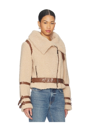 Tularosa Bailey Moto Jacket in Tan. Size S. Also in XXS, XS.
