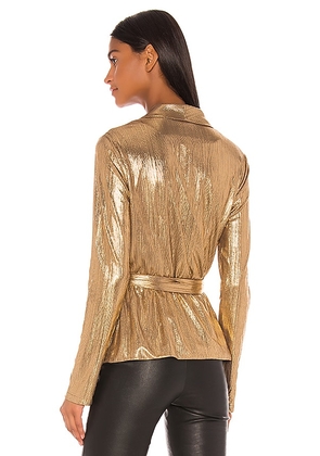 superdown Desiray Tie Blazer in Metallic Gold. Size S. Also in XXS, XS, M.