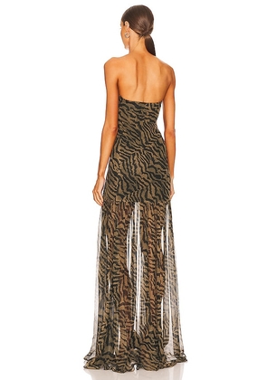 retrofete Nicole Dress in Brown. Size M. Also in XS, S, L, XL.