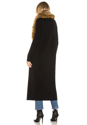 Show Me Your Mumu Lombardi Long Cardigan With Faux Fur Trim in Black. Size M. Also in S, L.