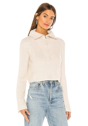 Tularosa Lovelle Zip Up Sweater in Beige. Size S. Also in XXS, XS, M, L, XL.