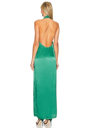 SNDYS x REVOLVE Halter Maxi Dress in Green. Size XL. Also in L, XXL.
