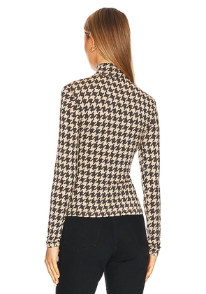 Sanctuary Slinky Mock Turtleneck Top in Cream,Brown. Size XXL. Also in L, XL.