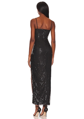 superdown Chrissy Slit Maxi Dress in Black. Size M. Also in XS, S, L.