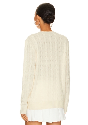 Polo Ralph Lauren Cable-Knit Wool-Cashmere Sweater in Cream. Size XL. Also in L, XXL.