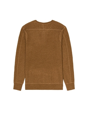 Schott Button Henley Sweater in Brown. Size XL. Also in S.