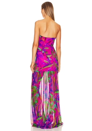 retrofete Nicole Silk Dress in Fuchsia. Size L. Also in XXS, XS.