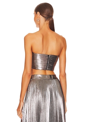 retrofete Sophia Top in Metallic Silver. Size XL. Also in XS, S, XXS.