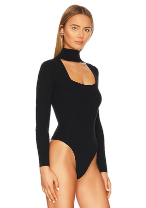 superdown Victoria Square Neck Bodysuit in Black. Size L. Also in S, XS, M.