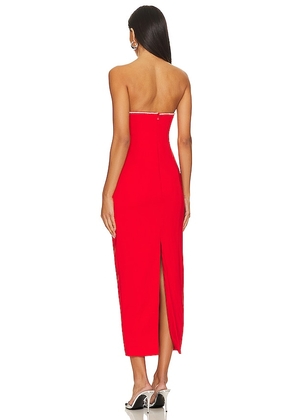 Runaway The Label Bec Midi Dress in Red. Size S. Also in L, XL.