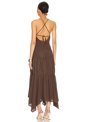 SNDYS Tahlia Dress in Brown. Size M. Also in L, XL, XXL.
