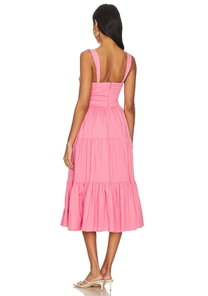 Tularosa Poppy Midi Dress in Pink. Size M. Also in L, S, XL, XS, XXS.