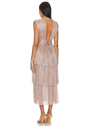 Sabina Musayev Bonita Dress in Metallic Neutral. Size L. Also in S.